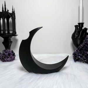 Crescent Moon Vase | Lunar Altar Decor & Witchy Moon Display | Gothic Home Accent and Celestial Gift