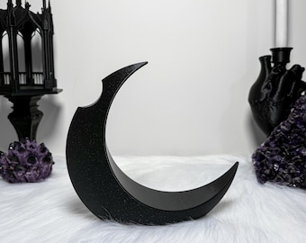 Crescent Moon Vase | Gothic Lunar Altar Decor | Witchy Moon Display