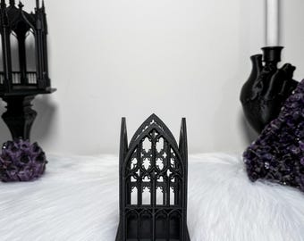 Gothic Cathedral Makeup Brush Holder | Witchy Vanity Organiser | Gothic Altar, Desk & Bathroom Decor