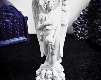 Angel of the Dead Statue | Gothic Reaper Figurine with Skulls | Dark Altar Decor | 3D Printed