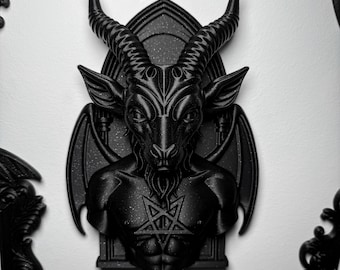 バフォメットの壁掛け | ゴシック悪魔の壁飾り | ハロウィーンの悪魔