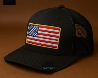 USA Flag Hat Trucker American Flag Hat Republican Hat Conservative Hat Trump Hat Gift for Dad Him 1776 Hat Patriotic Hat Patriot Hat America