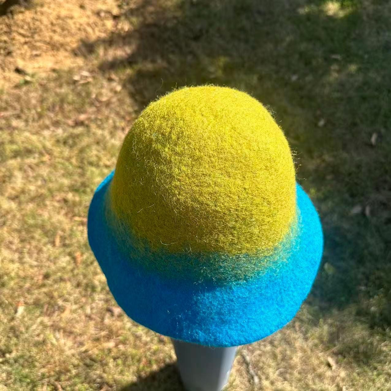 Handmade Colorful Tie Dye Merino Wool Felted Sauna Cap Bucket Hat One of a Kind New Sauna Hats! Thermal, insulating and functional. These  main image 3