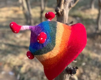 Saunahut, Saunahut, Hut mit Hut, Regenbogen Pilz Hut, Wollgefilzter Hut