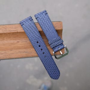 Navy Blue Lizard Leather Watch Strap-Handmade leather watch strap-Personalization,Custom Watch Strap.All Size. . .24mm,22mm,20mm,19mm,18mm
