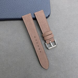 Nubuck Taupe Leather Watch Strap-Handmade leather watch strap-Personalization,Custom Watch Strap.All Size. . .24mm,22mm,20mm,19mm,18mm,17mm