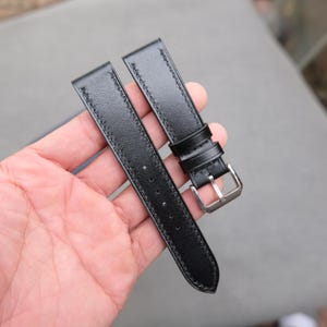 Black Box kalfsleren horlogebandje-handgemaakt leren horlogebandje-personalisatie, aangepaste horlogeband.Alle maten. . 0,24 mm,22 mm,20 mm,19 mm,18 mm,17 m