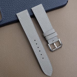 Grey Epsom Leather Watch Strap-Handmade leather watch strap-Personalization,Custom Watch Strap.All Size. . .24mm,22mm,20mm,19mm,18mm,17mm