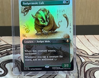 Foil Magic the Gathering Proxy Card: Badgermole Cub - Etsy