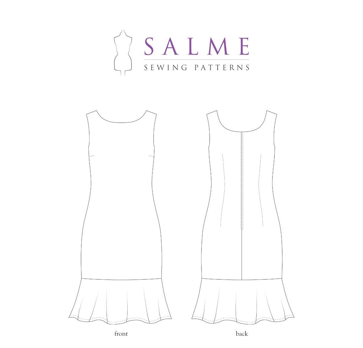PDF Sewing pattern Flounce Hem Dress Etsy