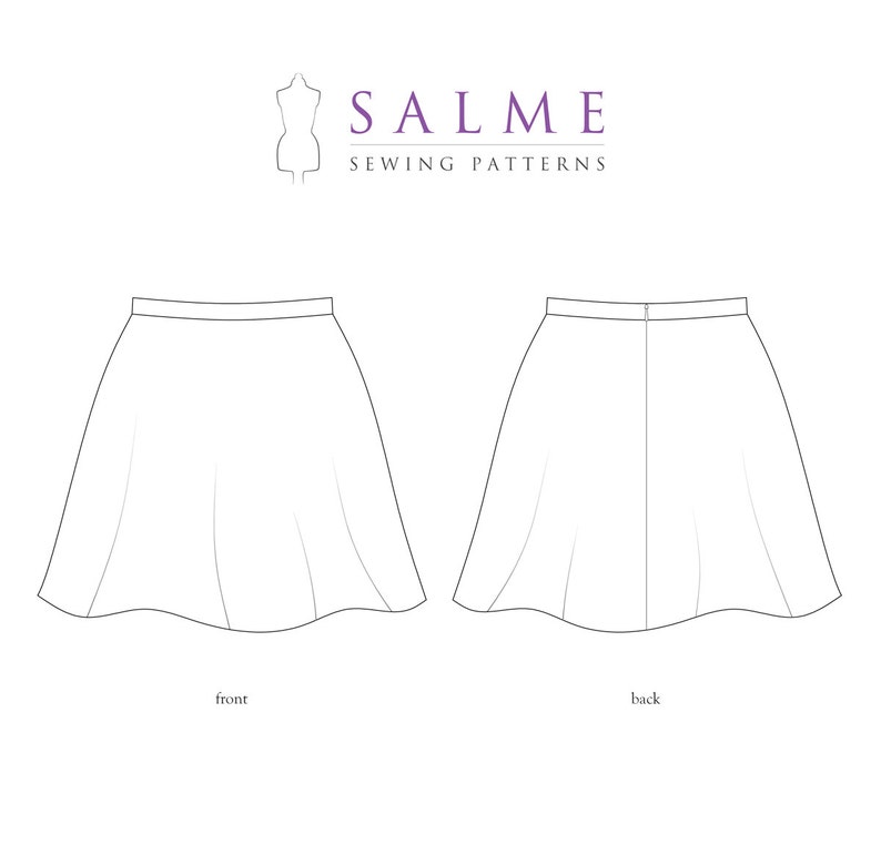 PDF Sewing pattern Flared Mini Skirt | Etsy