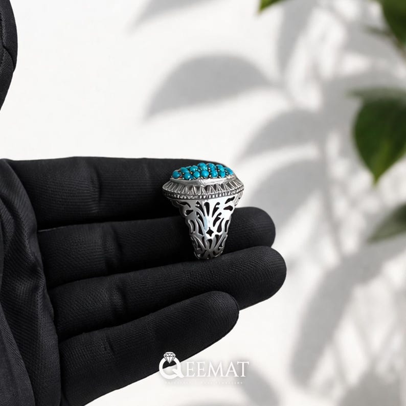 Mens Sleeping Beauty Turquoise Ring - Handmade Sterling Silver Ring ...