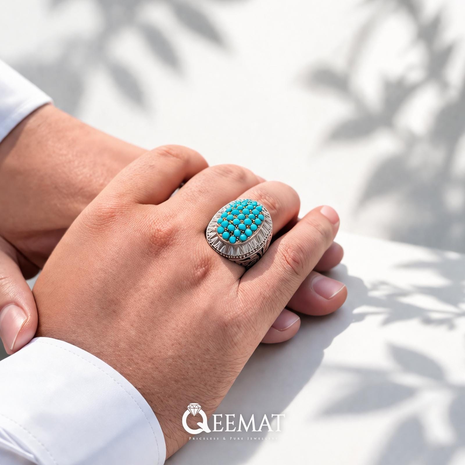 Mens Sleeping Beauty Turquoise Ring - Handmade Sterling Silver Ring ...
