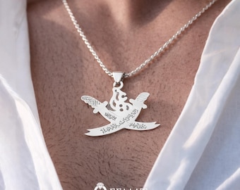 Shia Imam Ali Pendant - Sterling Silver Zulfiqar Sword Necklace