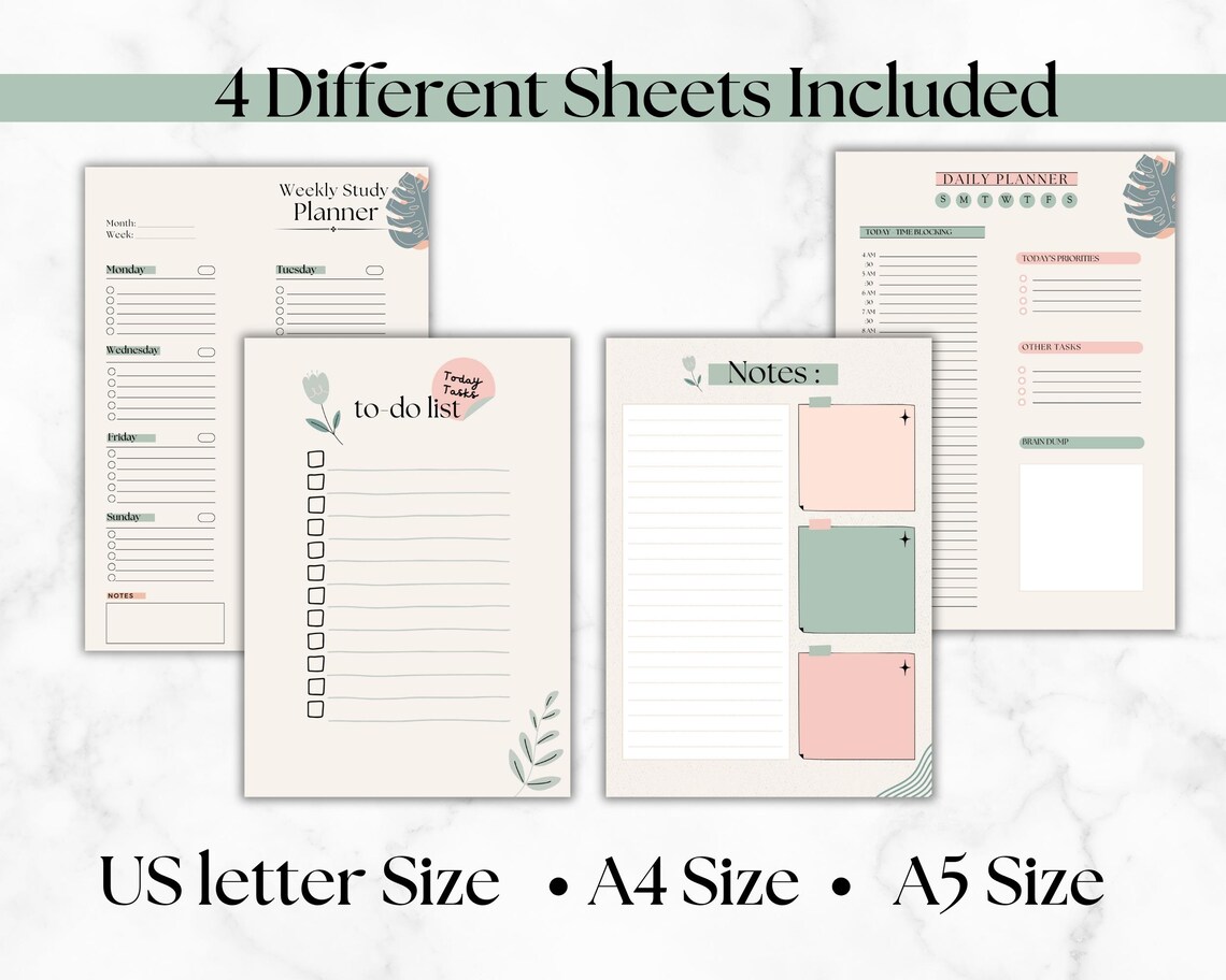 Weekly Study Planner Printable | Student Study Planner PDF | Academic ...