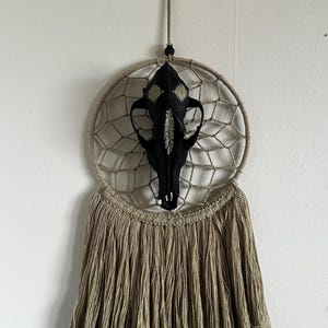 Coyote Skull Macrame wall hanging