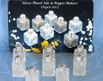 Godinger Silverplated Salt and Pepper Shakers Style 1636. Original Box. Vintage. Hong Kong
