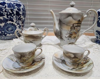 Hand Painted Tea Set. Made in Occupied Japan