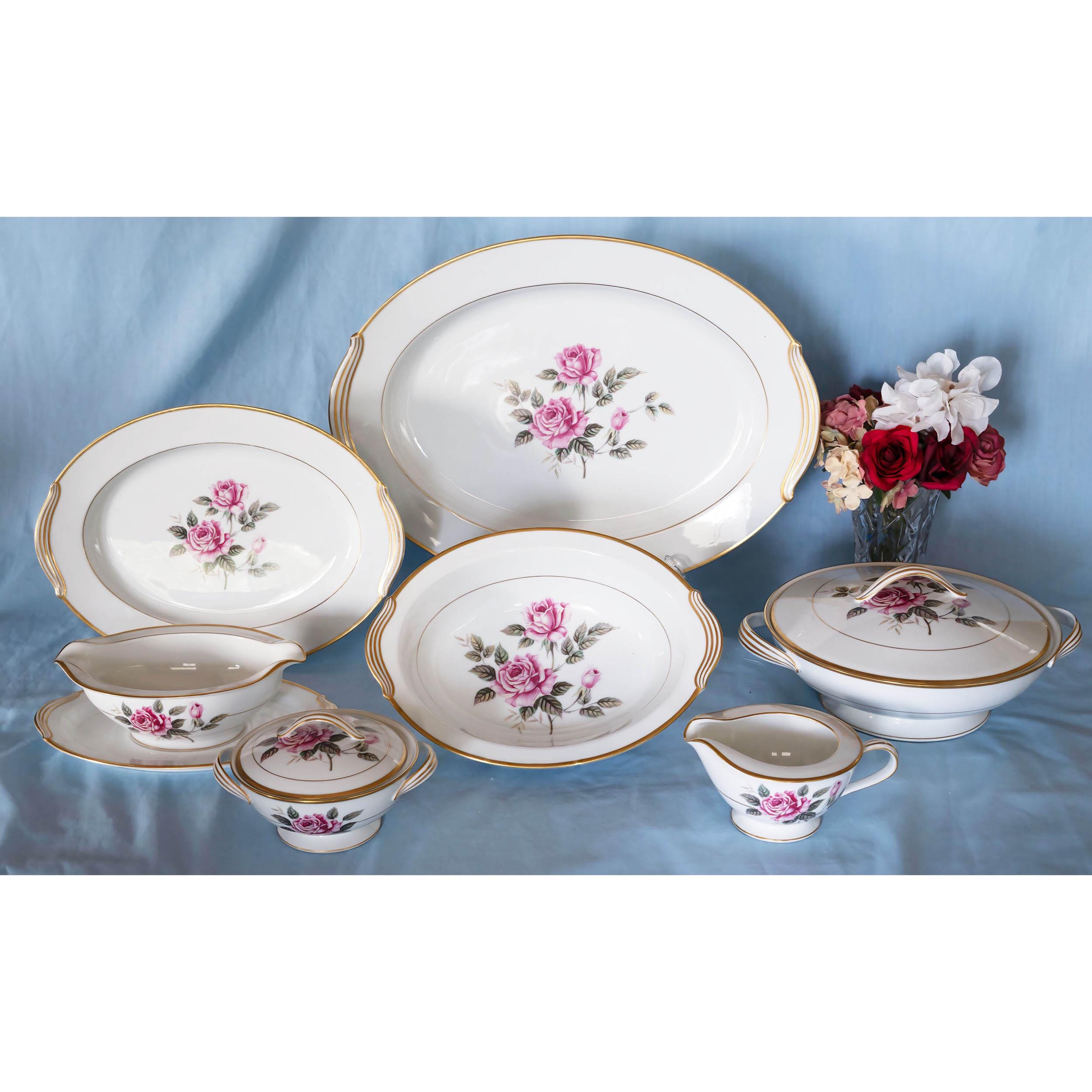 ノリタケ　Noritake LOUIS LEPINE 14点 まとめセット！ Noritake Lindrose Pattern 5234 Dinnerware. 78 Pieces. Vintage