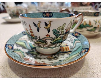 Coalport Chinese Willow Pattern Tea Set. Service for 11. Vintage
