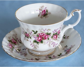 Royal Albert Lavender Rose Teacup and Saucer. Vintage. Made in England