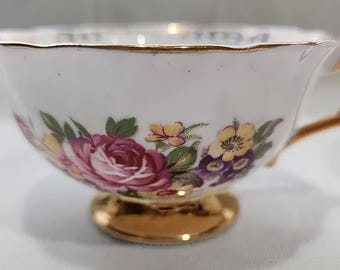 Tazas de té con base Royal Grafton. Juego de 2. Oro de 22 quilates garantizado. Vintage. Hechas en Inglaterra.