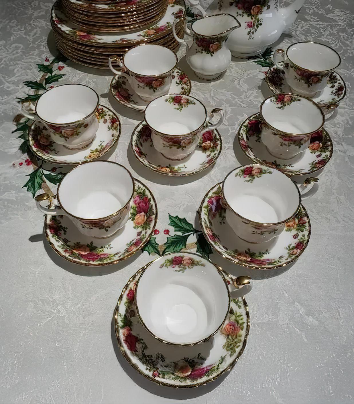 Royal Albert Old Country Roses Dinnerware and Tea Set. 8 Place