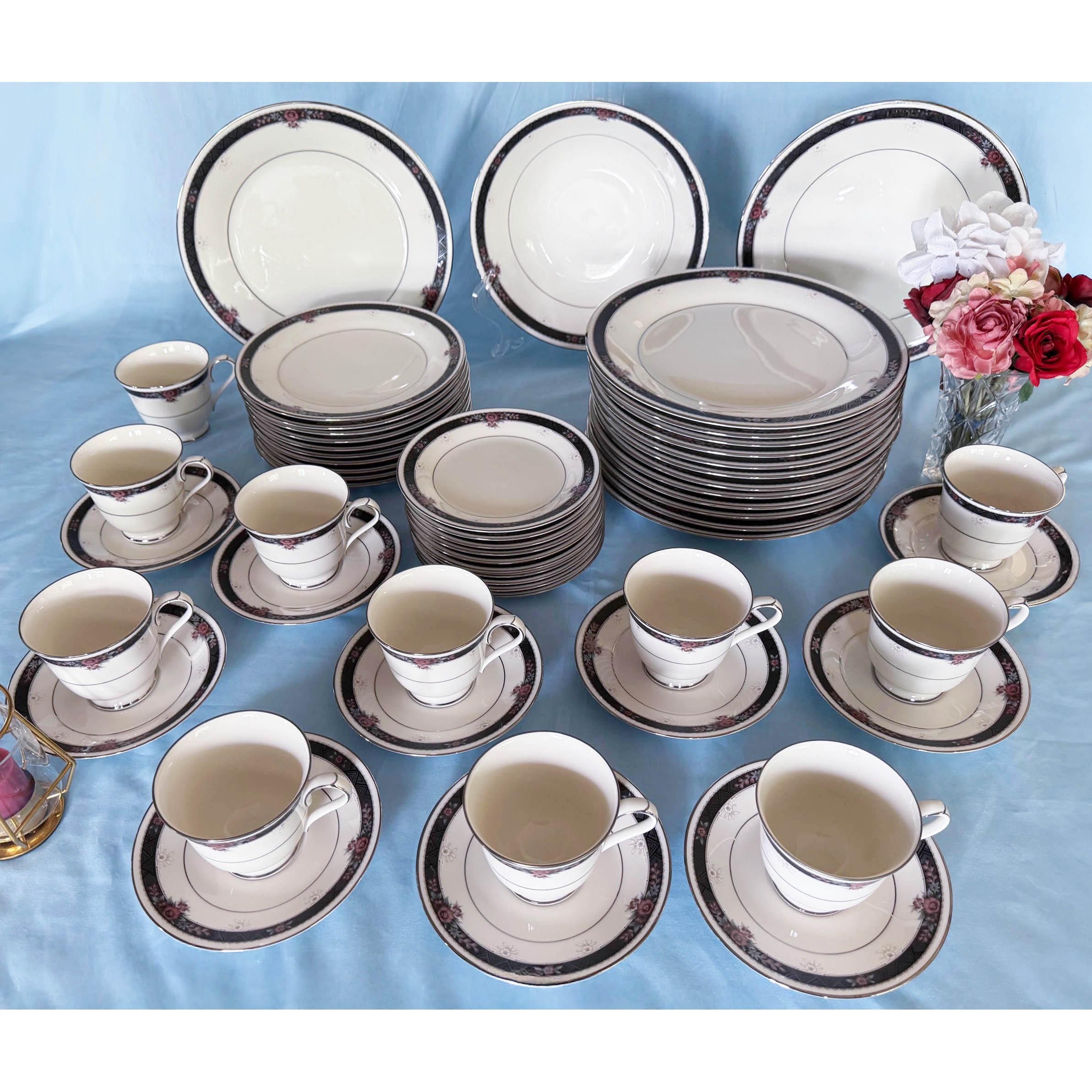 Noritake Etienne Dinnerware Set (57 Piece). 10 Place Settings and