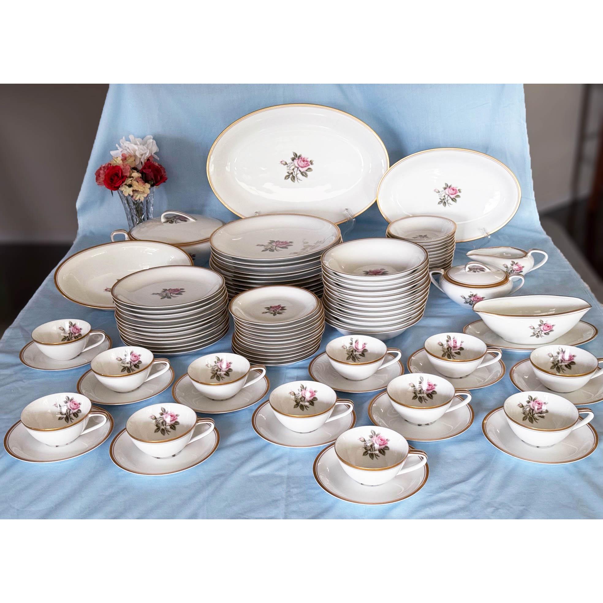 Vintage Noritake Rose Pattern 5464 Dinnerware. 12 Place Settings