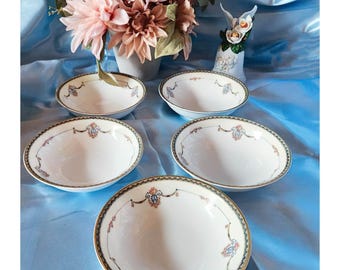 Antique Noritake Laureate Cereal Bowls. Set of 5. Made in Japan
