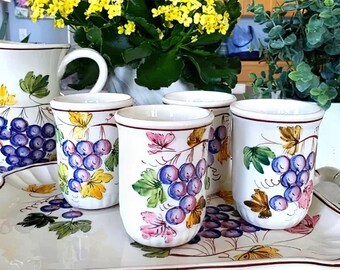 Alessi Nove Italia Pitcher Set. Earthenware Grapevine Design