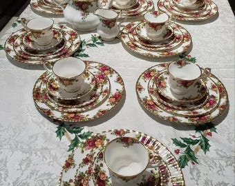 Royal Albert Old Country Roses Dinnerware and Tea Set. 8 Place