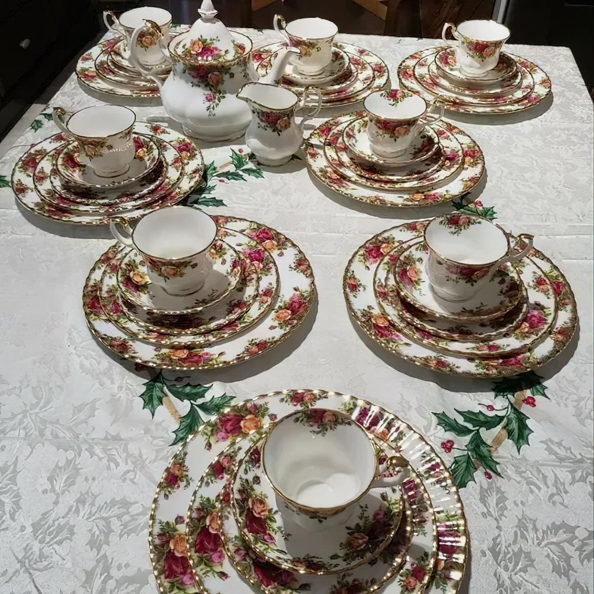 Royal Albert Old Country Roses Dinnerware and Tea Set. 8 Place