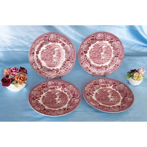 Beautiful Wood and Sons English Scenery Cottagecore Salad Plates. Set of 4. Made in England
