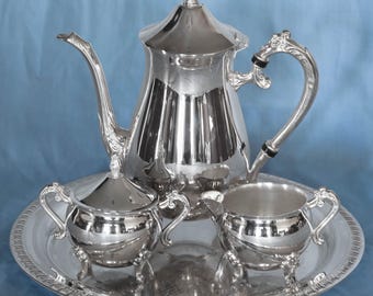 Leonard Silver Manufacturing Silverplated Coffee Set.  Original Box. Vintage. Made in USA