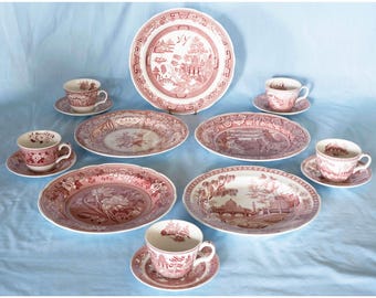Spode Georgian Pink Archive Dinner Plates Set of 6 - Etsy