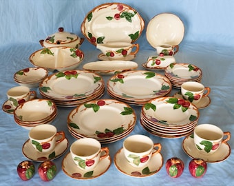 Franciscan Ware Apple Dinnerware Set. 53 pieces. Vintage. Made in USA