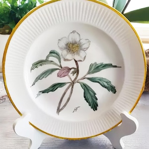 Royal Copenhagen Antique Floral Plate with Gold Rim with the Artist&#39;s Signature!  Made in Denmark