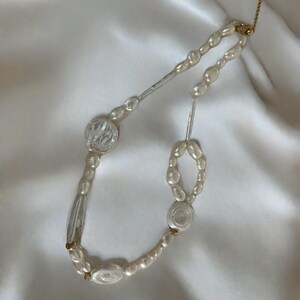 Perlenkette 18K Gold Vermeil Halskette Süßwasser Perle Halskette Statement Choker Einzigartiges Geschenk für Sie Brautschmuck Brautjungfer Geschenk