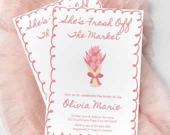 Fresh Off The Market Bridal Shower Invitation, She’s Off The Market, Farmers Market Wedding Shower Invitation, Bridal Shower Invite