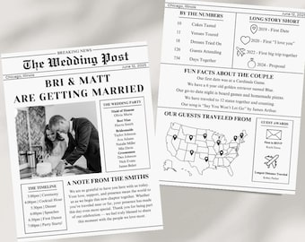 Hochzeit Zeitung Vorlage, Zeitung Hochzeit Programm Vorlage, Bearbeitbares Hochzeit Zeitung Programm, Hochzeit Timeline, hochzeitszeitung