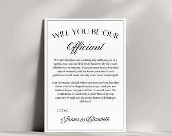 Officiant Proposal Card, Will You Marry Us Officiant Card, Officiant Gift, Officiant Proposal Letter Template, Will You Be Our Officiant