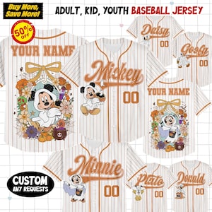 Spersonalizuj koszulkę baseballową Disney Myszka Miki i przyjaciele Duch Halloween, uroczą imprezę Halloween w Disneylandzie, koszulkę Halloween w Magic Kingdom
