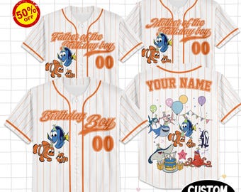 Camiseta de cumpleaños personalizada de Pixar Buscando a Nemo, regalo de cumpleaños personalizado de Disney Dory Marlin Crush, camiseta para viaje familiar a Disneyland