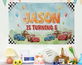 Custom Disney Cars Birthday Backdrop, Cars Birthday Banner, Cars Birthday Decoration, Cars Birthday Party, Cars Party Decor, Cars Birthday