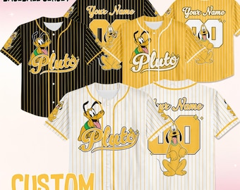 Camiseta de béisbol personalizada de la colección Disney Pluto Dog, camiseta de Disney Pluto, atuendo a juego del equipo de béisbol de Disneyland, regalo de cumpleaños