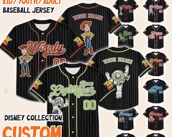 Custom Toy Story  Characters Baseball Jersey, Toy Story Movie Jersey, Toy Story and Friends Birthday Funny Jersey Gifts
