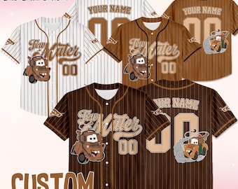 Personalized  Tow Mater Pixar Cars Baseball Jersey, Custom  Cars Tow Mater Jersey Shirt,  Cars Birthday Gift