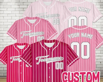 Custom Pink Baseball Jersey, Personalized Name & Number