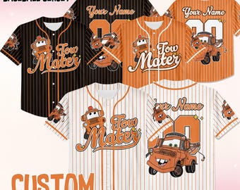 Custom Tow Mater Baseball Jersey, Custom Disney Cars Baseball Shirt, Matching Disney Trip Outfit, Disneyland Birthday Gift